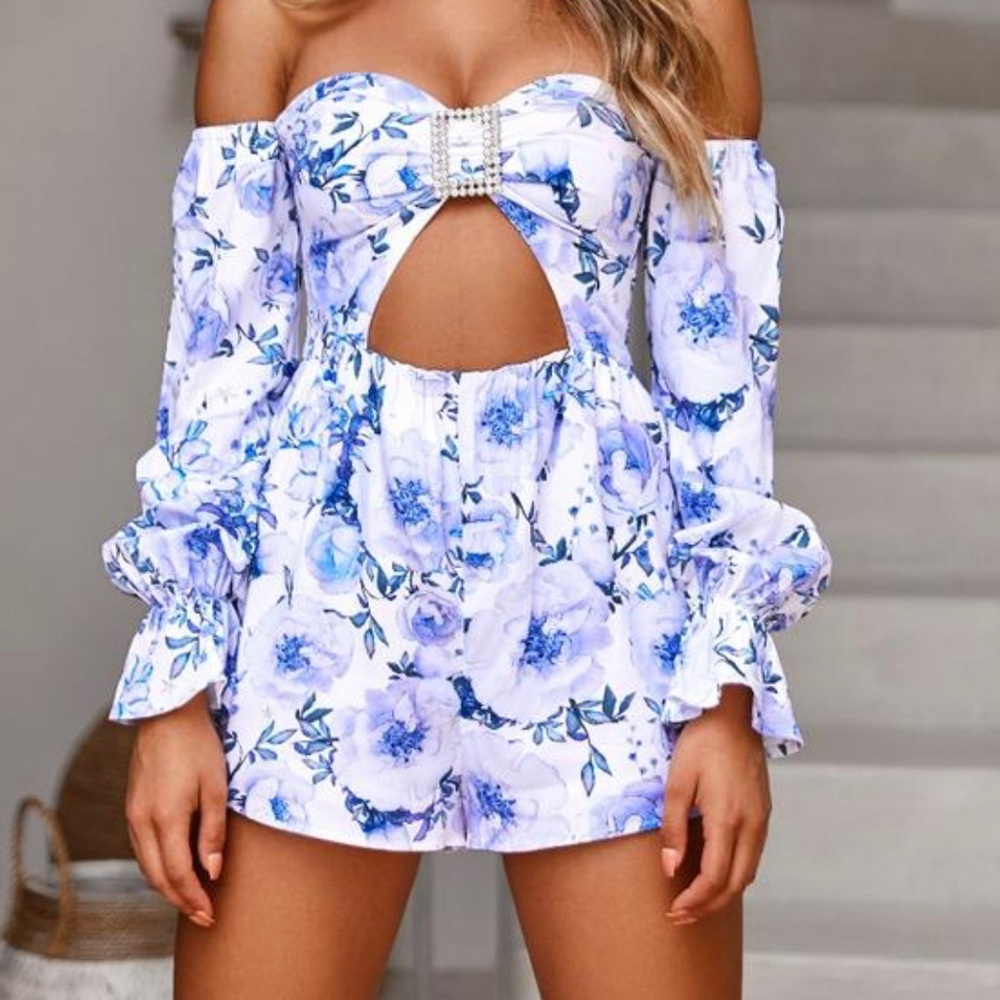 Floral cute romper from white fox boutique